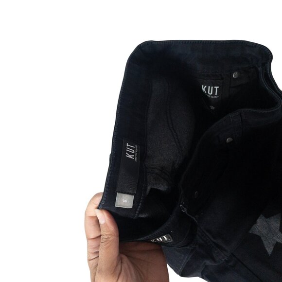 Kut From The Kloth Mia Skinny Black Denim Stars SZ 8 31" L Indie Goth Punk - Picture 14 of 14